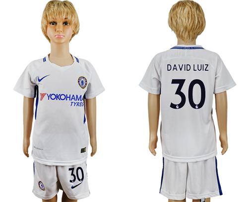 Chelsea #30 David Luiz Away Kid Soccer Club Jersey - Click Image to Close